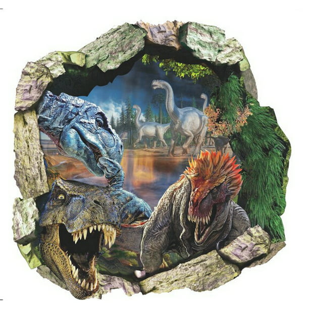 3D Jurassic Park Dinosaur Wallpaper Wall Mural Removable Self-adhesive Sticker 0